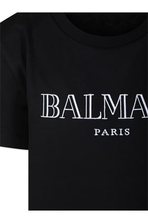 tshirt in cotone nero BALMAIN PARIS KIDS | BV8R51Z0082930BC